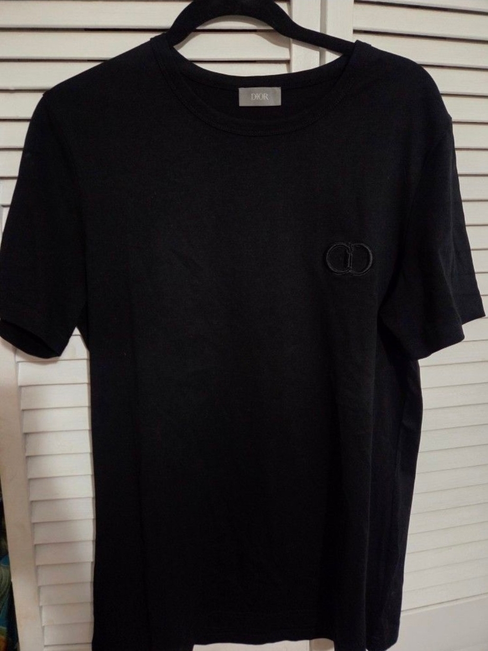 Dior Black Embroidered CD Crew Neck T-Shirt